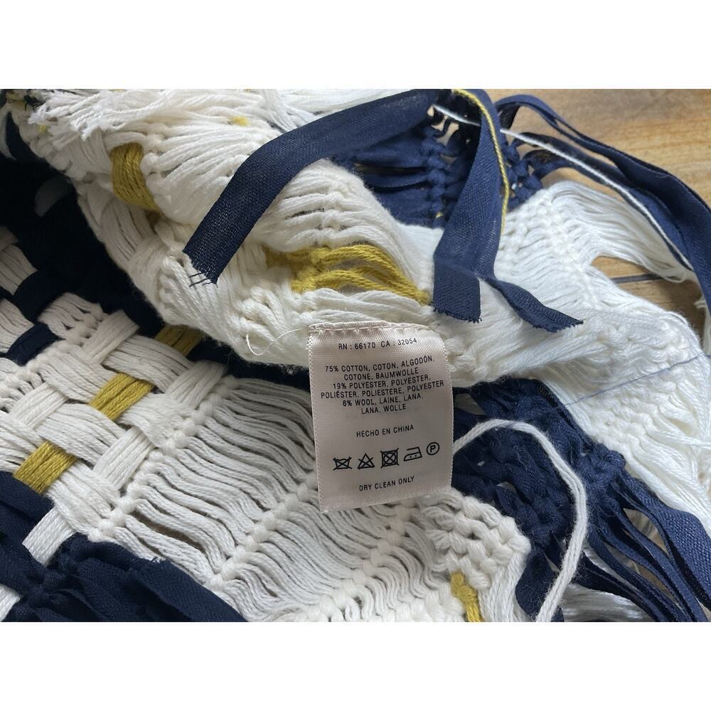 Fiets Voor | Fringe Knit Tank | Yellow & Navy | Small | Anthropologie - Picture 9 of 10
